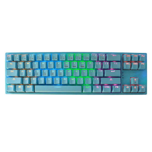 Mekanisk tangentbord 71 tangenter Blå brytare RGB-bakgrundsbelysning Sidoljusremsa Typ C Gaming tangentbord för GamingBlue