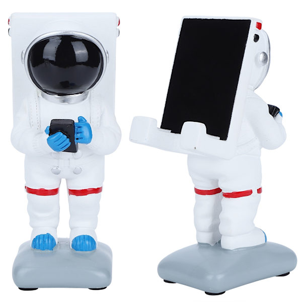 Resin Astronaut-formet mobiltelefonholder Figurer Miniatyrer Håndverk Hjem Desktop Dekorasjon Hvit