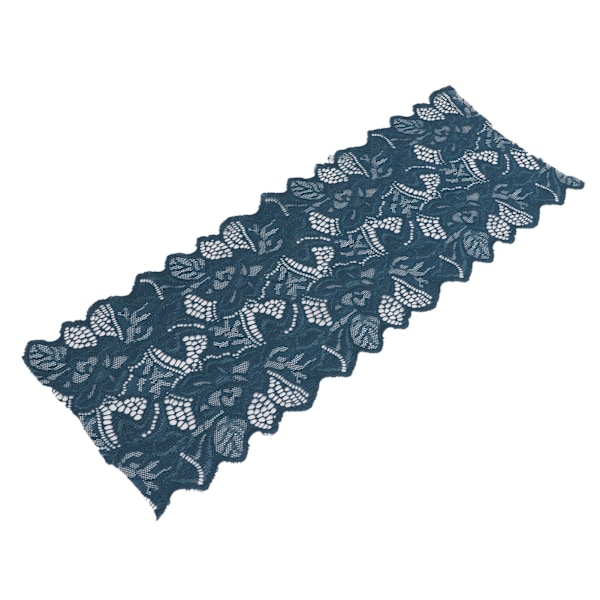 Spetsband DIY Bomulls Nät 16,5 cm Bredd 10 Yards Utsökt Spets Trim för Gardin Kläder Bordsduk Present Dekoration Mörkgrå Blå