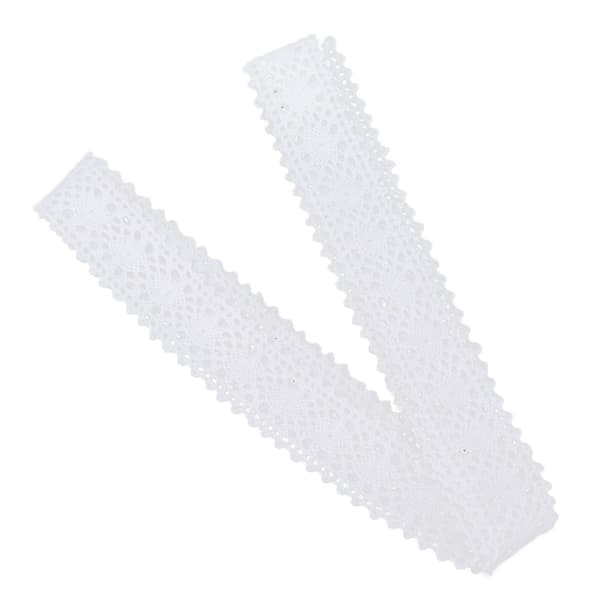 Spets Retro Tyg Handsömnad DIY Material Spets Bomullstråd Spets Juldekoration Vit