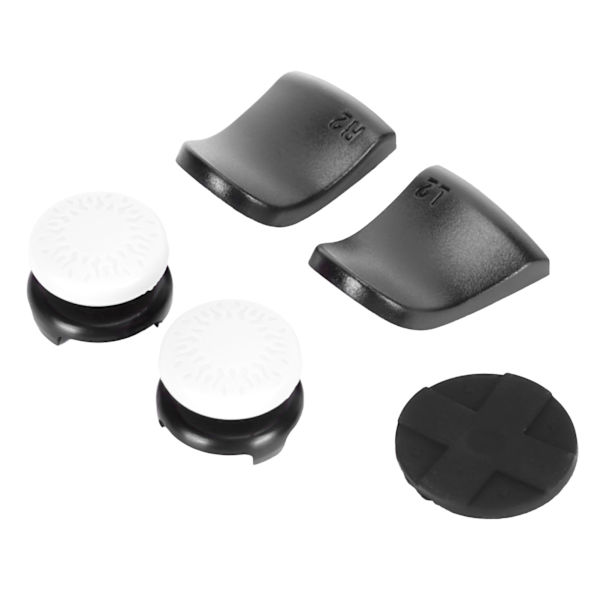5-i-1 Tommelfingergreb Nøglehætte Joystick Cover L2 R2 Trigger Extender til PS5 Controller Hvid
