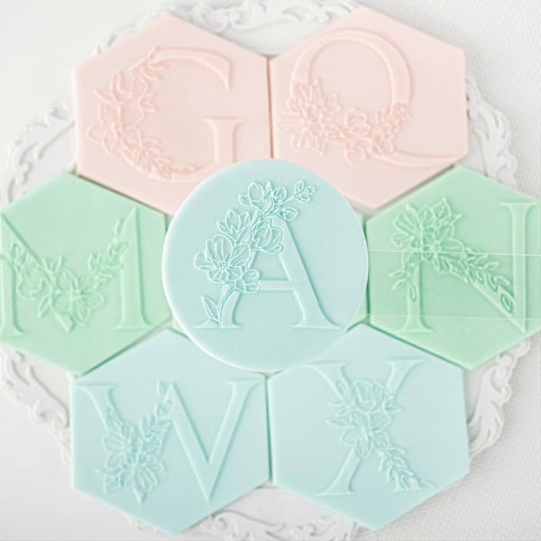 Fondant Stempel Non Stick Let at Afforme Akryl Bogstav Segl Relief DIY Cookie Præger Bage B
