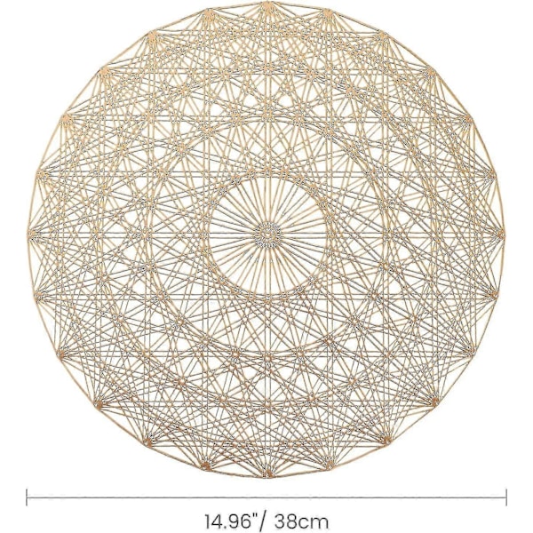 Runde Dækkeservietter, 6 Stk. Dækkeservietter Varmeisolering Pletafvisende Dækkeservietter Med Geometrisk Mandala Mønster Bordbrikker Til Hjem Restaurant Spisning