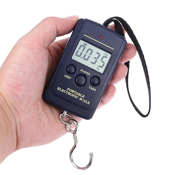 Digital bärbar bagagevåg - 110lb/50kg, bakgrundsbelyst display, tareringsfunktion