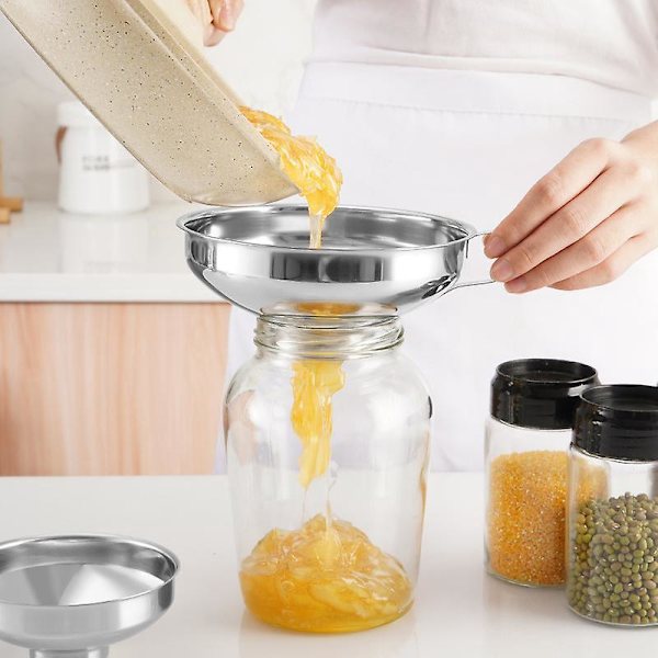 Helt ny rustfrit stål bred mund konserves tragt til tyk salatdressing