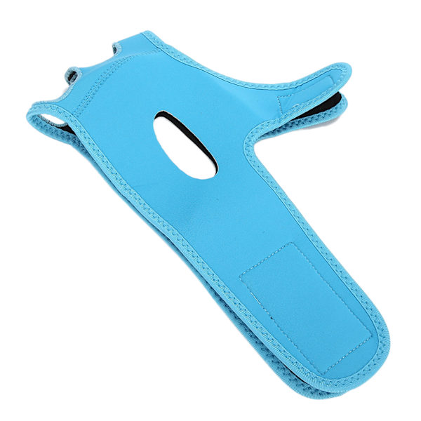 Ansiktsbantningsbandage Andningsbart VLine Lift Up-bälte DoubleChin Reducer-bälte (blå medelstorlek)