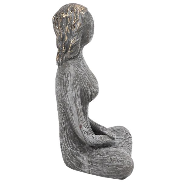 Yoga Pose Statue Syntetisk Harpiks Enkelt Rustikk Meditasjonsfigur for Hjemmedekorasjon Ornament Yoga Studios GaveGrå