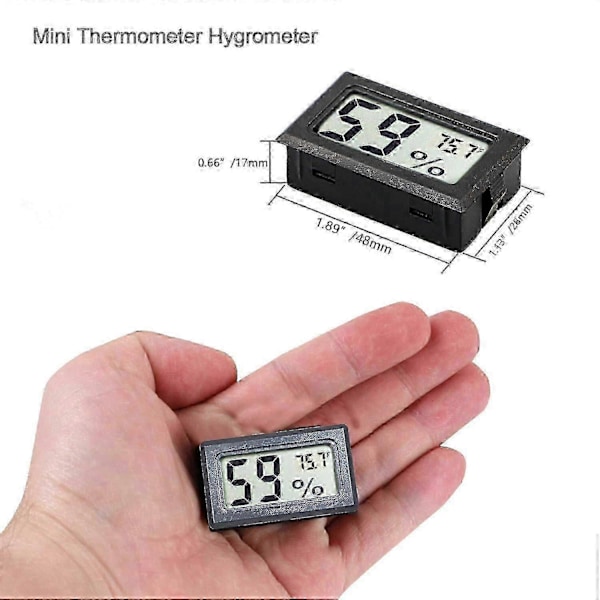 Mini Hygrometer Termometer Digital Indendørs Fugtighedsmåler Monitor med Temperaturmåler Sensor Fahrenheit ()