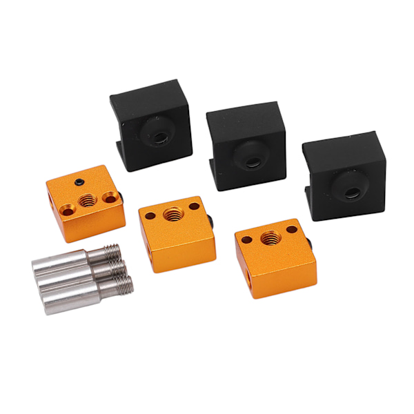 3 set 3D-skrivardelar silikonstrumpa aluminium värmeblock rostfritt stål hals för MK7 MK8