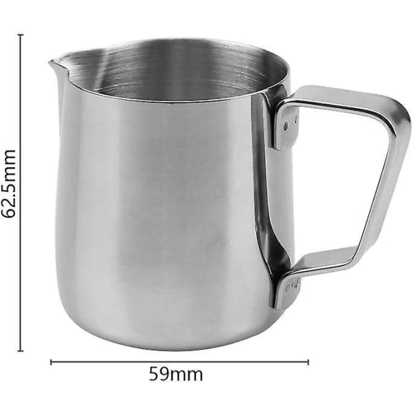 2-delt rustfrit stål 150 ml mælkekandesæt til cappuccino og espresso - sølv
