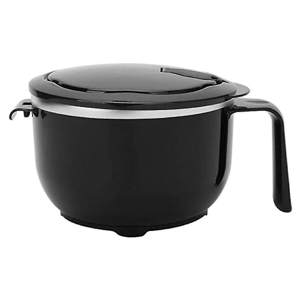 Nudelskål i rustfrit stål, 1200 ml suppeskål salatskåle madopbevaringsbeholder med låg til nudelsuppe korn