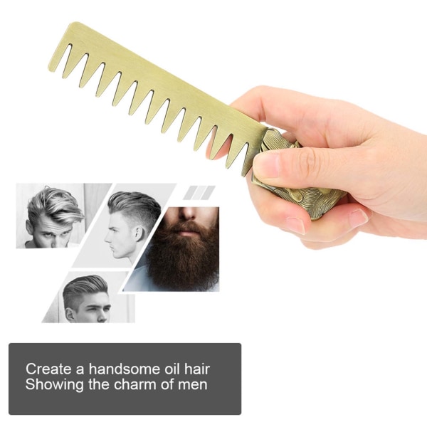 Styling Skäggkam Bred tand Zinklegering Frisörsalong Frisörkam för män