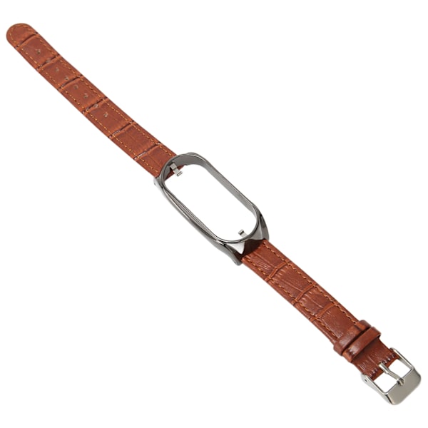 Sportarmband för Mi Band 7 Mjukt PU-läder Ersättningsrem för löpvandring Brun Svart