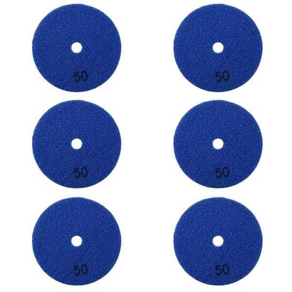 6 stk. 100 mm korn 50 diamant marmor polerskive
