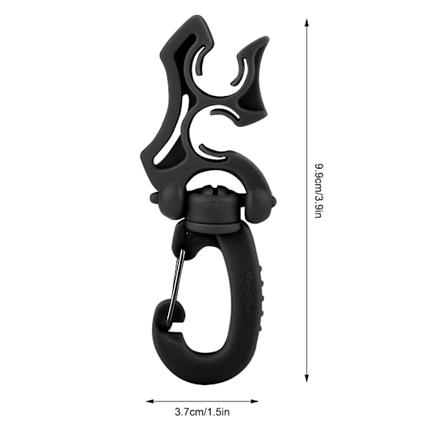 Scuba Diving Dobbelt BCD slangeholder Clip Regulator Holder Spænde krog til snorkling (sort)