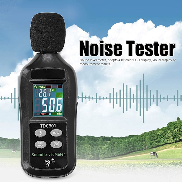 Bærbar Digital Lydniveau Måler 35db-135db Decibel Måler LCD Display Digital Lydniveau Måler Monitor