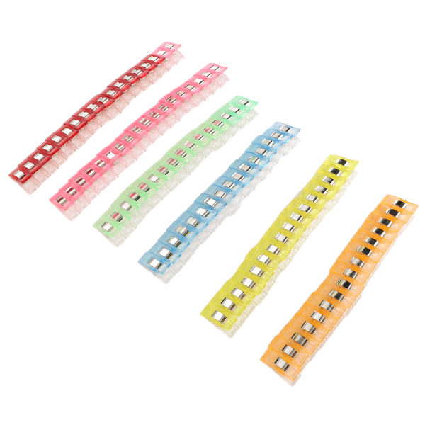 100 stk flerbruks syclips i plast, sterke håndverksclips for quilting, håndverk, binding, tilfeldig farge