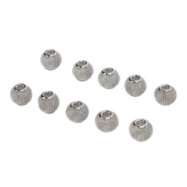 10 st Spacer Beads Runda Mesh Hollow Guldpläterade Ball Spacer Beads DIY Handgjorda pärlor för smyckenstillverkning Vit