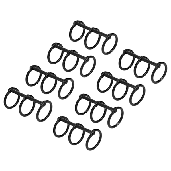 Genanvendelige 3-huls metalringe til gør-det-selv-perler, sort