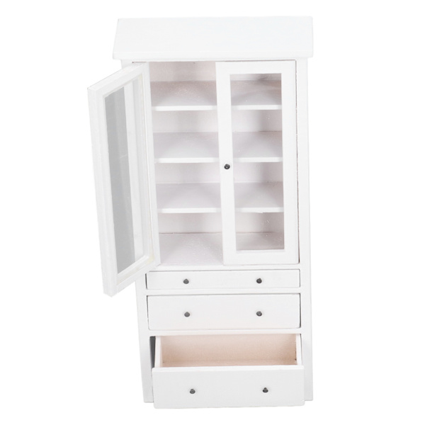 1:12 Dockhus Lådskåp Trä Enkelt Miniatyrskåp Möbler Modell Dekoration Tillbehör