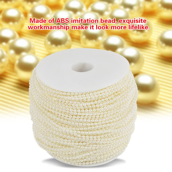 100 m/rull imitasjon perletråd perlesnor DIY bryllupsdekorasjon 2,5 mm (beige)