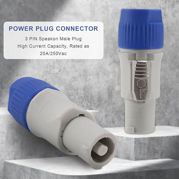 10 kpl/erä Nac3fca Speakon-liitin 3-nastainen uros Powercon-liitin 20a 250v Ac virtaliitin valkoinen-DT