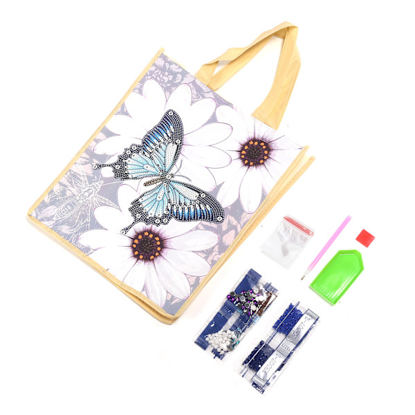 Diamantmaleri Handlepose Gjenbrukbar med Håndtak DIY Foldbar Tote Bag Håndlaget Kunst Håndverk(HBD04 )