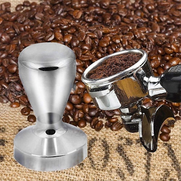 51mm Kaffe Tamper i Rostfritt Stål Kaffe Fördelare Tjock Kaffe Kökstillbehör med Silikon