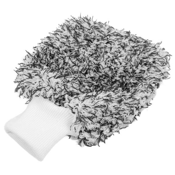 Bilvask Handske Ridsefast Mikrofiber Dobbeltsidet Rengøringsklud Blød Universal Sort