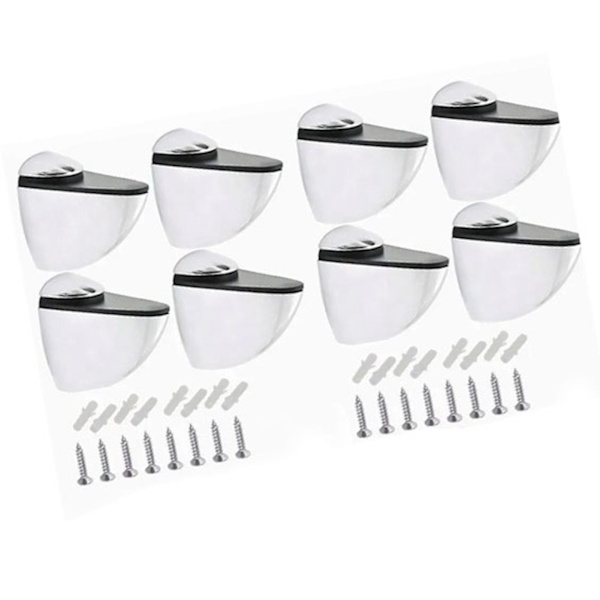 8 stk. glas klemmeholder til rammer hylde zink legering justerbar laminat plade beslag stik