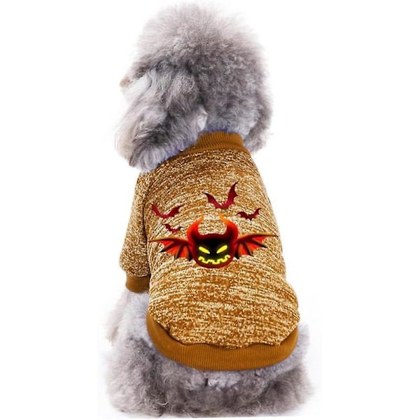 Sød Trykt Khaki Hundetrøje - Græskar Halloween Hundekostume