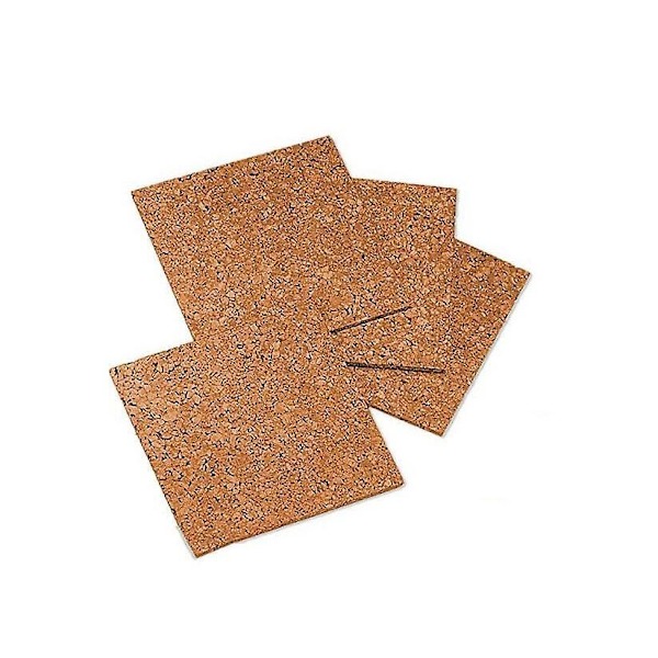 Selvklebende korkfliser - Pakke med 4, 14x14cm - Perfekt for meldingsbrett, fotovegger og bakside