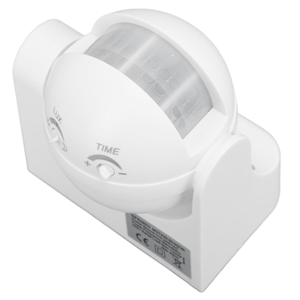 Väggmonterad rörelsesensor Automatisk skymning till gryning Sfärisk PIR-sensor Utomhus Rörelsesensor Brytare för hemsäkerhet LED-ljus AC 110 till 240V Vit