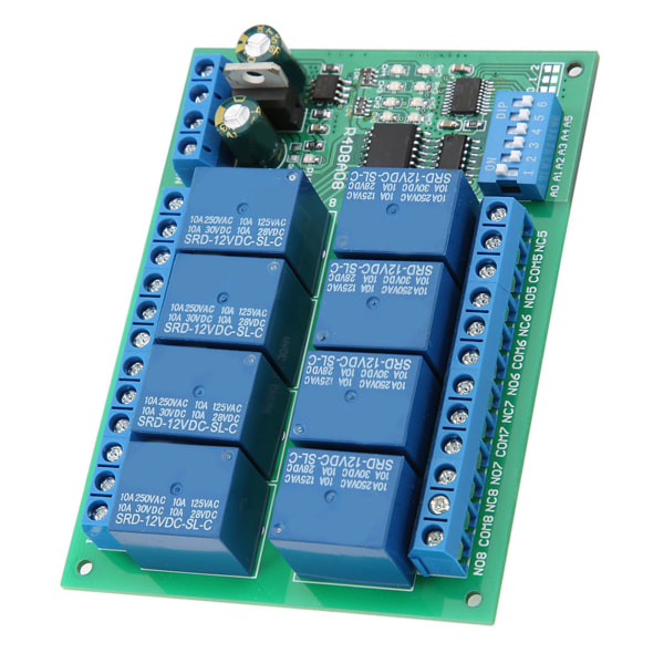 12 V 8-kanavainen RS485-rele-PLC-laajennuskortti RTU-protokolla-kaukosäätimelle
