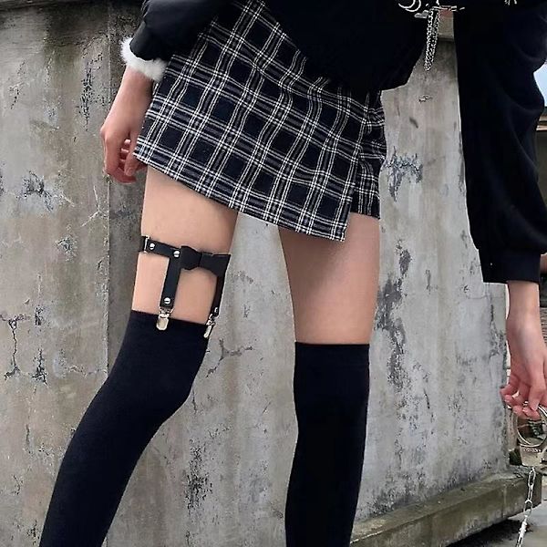 Justerbara Punk Gothic Benbandage - Fjärilsknyte Design (2-pack)