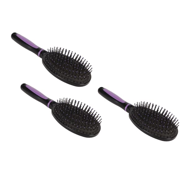 3 st Oval Hår Tuperingskam Hårbotten Massage Styling Stor Platt Luftkudde Borste Kam för Hushåll