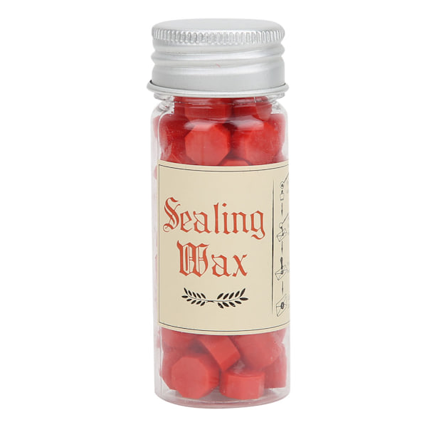 Åttekantformet forsegling voksperle flaskepakket voksforseglingsstempel DIY-sett for konvoluttbrev Bright Red