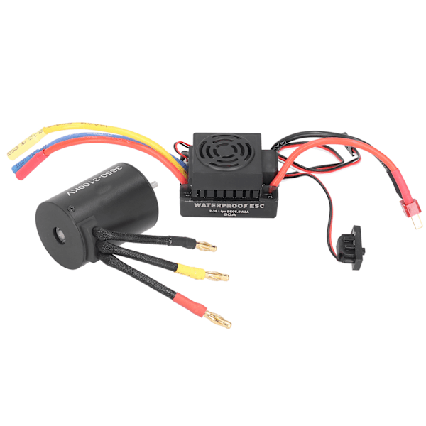 3650 Vattentät 3100KV Borstlös Motor 60A Borstlös ESC Delar Set för 1/10 RC Bil