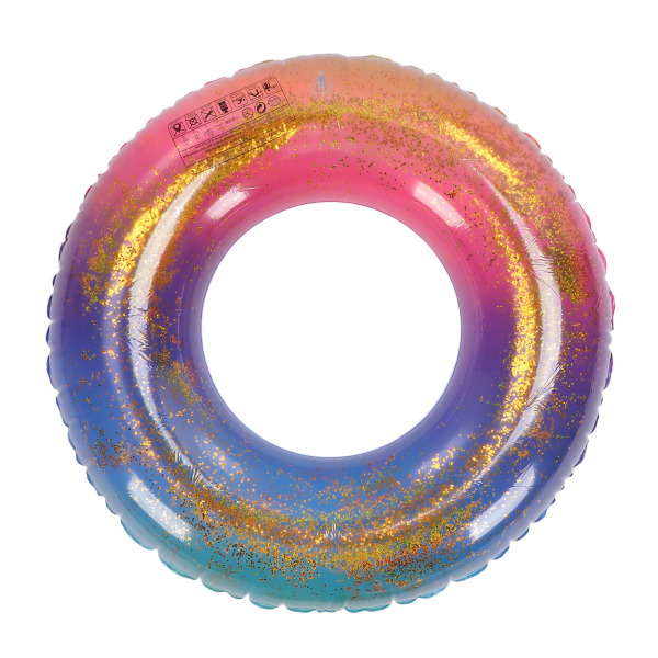 Värilliset uimarenkaat kirkkaat värit paljeteilla paksunnetut puhallettavat kimaltelevat uimarenkaat uima-altaalle