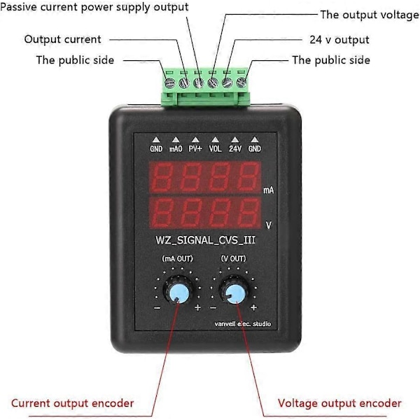 4-20mA Signalgenerator 0-10V 24V Spänningssändare Signalkälla Konstant Strömkälla med Display