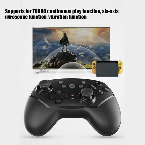Trådlös trådbunden Switch Gamepad Controller Joypad Fjärrkontroll för Switch Konsol Joystick Svart