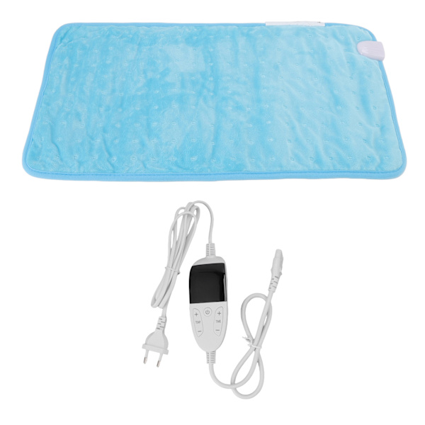 Vinter Elektrisk Varmeteppe Hjem 6 Gir 3 Tidsmodus LCD-skjerm Myk Kontor Elektrisk Varmepute Matte Blå EU-plugg 220-240V