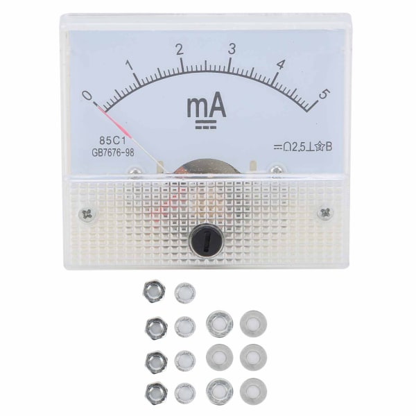 DC 0-5MA Pointer Current Panel Meter Måleenheter Amperemeter Tester Måler