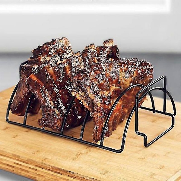 Non-stick Ribbehylle Stativ Grill Ribbe Bbq Kylling Biff Ribber Rack Kurv