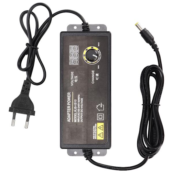 Strømadapter Justerbar spændingshastighedsregulering 3‑24V 4A 90W LED digital skærmadapter 100‑240VEU stik