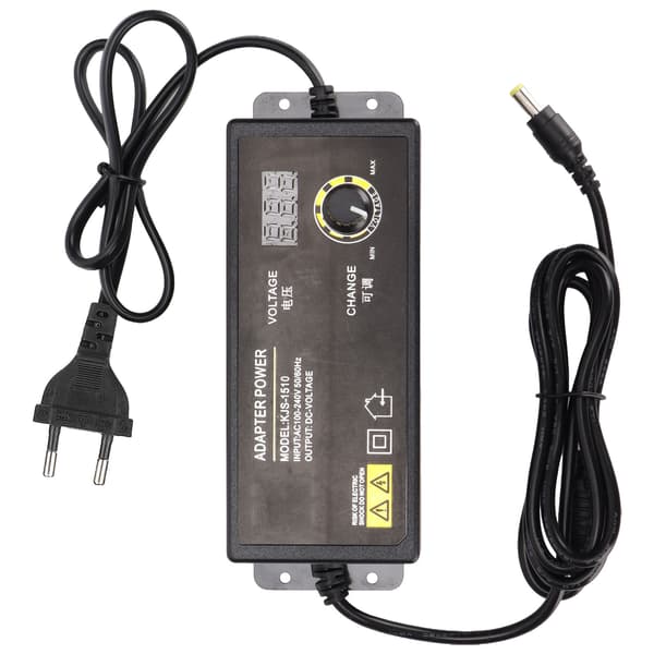 Strømadapter Justerbar Spenningshastighetsregulering 3‑24V 4A 90W LED Digital Display Adapter 100‑240VEU Plugg
