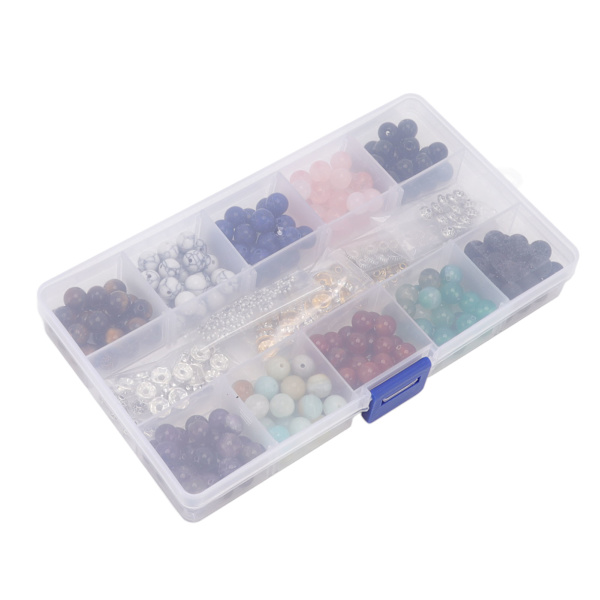 240 stk Lava Rock Stone Beads Kit 10 Styles Multicolors 8 mm Diameter til DIY armbånd smykker fremstilling