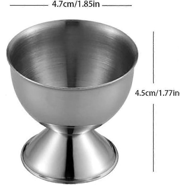 Äggkoppar Set Rostfritt Stål Mjukkokta Äggkoppar Hållare Ställ Äggkopp Bricka Inkluderar 4 ST (Silver)