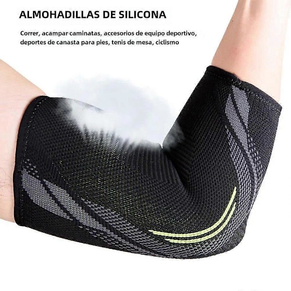Stickade Knäskydd i Nylon för Sport, Hög Kompression, Förebygger Ledvärk för Tennis, Golfare, Tendinit, Artrit 2-pack - Svart L (30-35CM)
