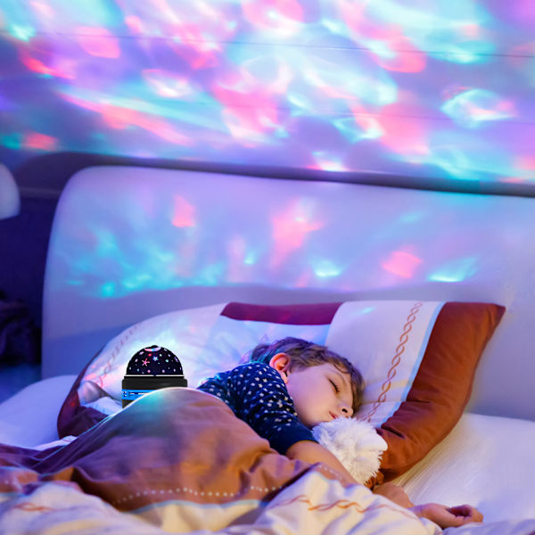 Stjärnhimmel nattlampa projektor för barn 360 graders rotation LED projektionslampa USB färgglada gipsophila lampor